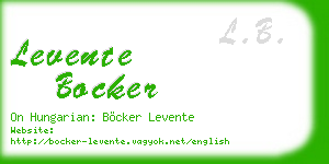 levente bocker business card